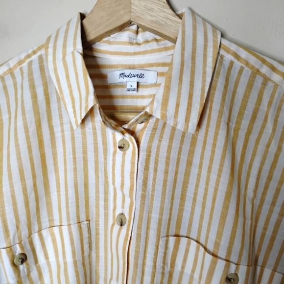 Madewell Boxy Workwear Shirt S Cotton Stripe Button Down Minimalist - Picture 4 of 8